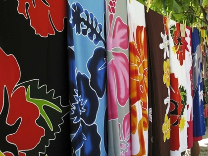 Picture of FRENCH POLYNESIA COLORFUL TROPICAL PRINT FABRICS