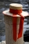 Picture of ITALY, VENICE COLORFUL GONDOLIERS HAT ON PILING