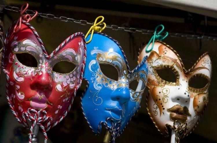 Picture of ITALY, VENICE DISPLAY OF VENETIAN CARNIVAL MASKS