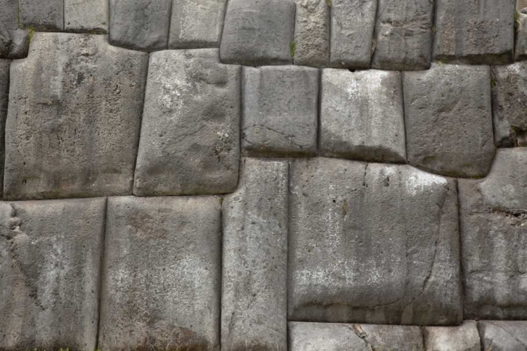 Picture of PERU, CUZCO INCA WALL AT FORT SACSAYHUAMAN RUINS