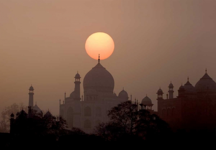 Picture of INDIA, UTTAR PRADESH, AGRA SUNSET OVER TAJ MAHAL