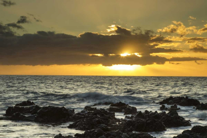 Picture of USA, HAWAII, MAUI, KIHEI SCENIC OF OCEAN SUNSET