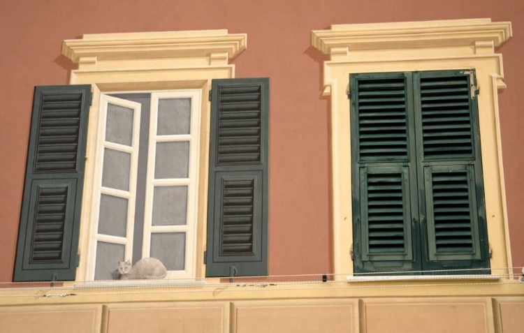 Picture of ITALY, CAMOGLI TROMPE DOEIL STYLE WINDOW