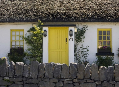 Picture of IRELAND, BALLYVAUGHAN THATCHED-ROOF HOUSE