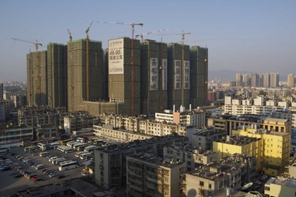 Picture of CHINA, YUNNAN, MILE BUILDING UNDER CONSTRUCTION