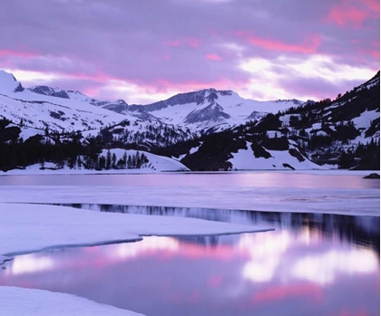 Picture of CALIFORNIA, SIERRA NEVADA, ELLERY LAKE AT SUNSET,