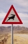 Picture of NAMIBIA, NAMIB DESERT, KUDU CROSSING CAUTION SIGN