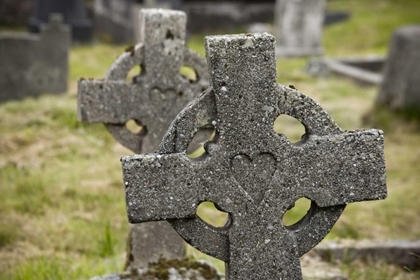 Picture of IRELAND, CO MAYO, ACHILL ISL CELTIC GRAVESTONES