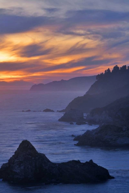 Picture of CA, BIG SUR COASTAL SCENE AT SUNSET