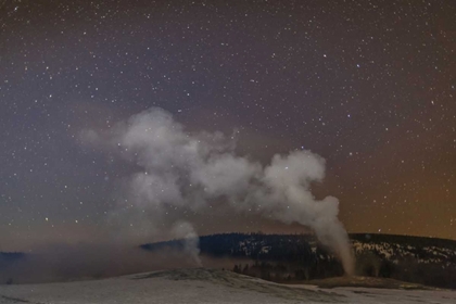 Picture of WYOMING, YELLOWSTONE OLD FAITHFUL GEYSER, NIGHT