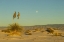 Picture of NEW MEXICO, WHITE SANDS NM MOONRISE OVER DESERT