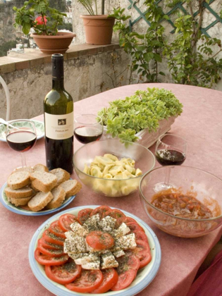 Picture of ITALY, POSITANO MEAL OF ANTIPASTI AND WINE