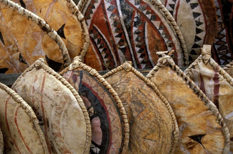 Picture of KENYA MASAI SHIELDS AT A ROADSIDE DISPLAY