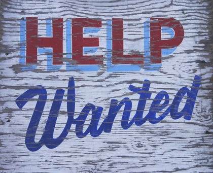 Picture of WEATHERED HELP-WANTED SIGN