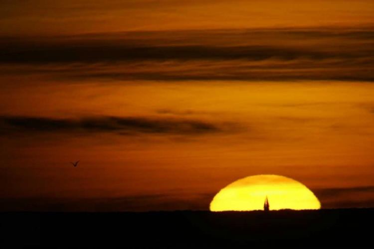 Picture of FL, FORT DE SOTO PARK DRAMATIC SUNSET SCENIC