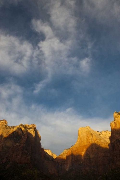 Picture of USA, UTAH, ZION NP LATE LIGHT AT KOLOB CANYON