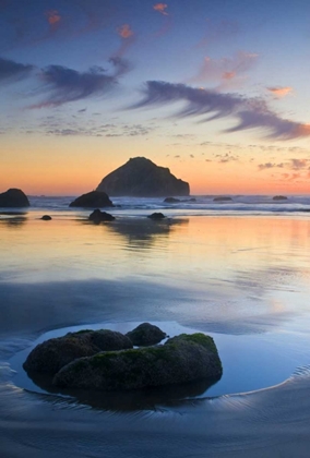 Picture of OREGON, BANDON BEACH FACE ROCK AND SEA STACKS