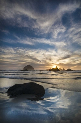 Picture of OREGON, BANDON BEACH FACE ROCK AND SEA STACKS