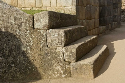 Picture of PERU, MACHU PICCHU, FOUR STONE STEPS