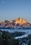Picture of WY, GRAND TETONS MOON OVER LANDSCAPE AT SUNRISE