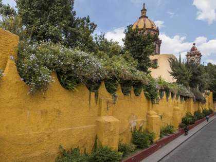 Picture of MEXICO YELLOW WALL OUTSIDE CHURCH