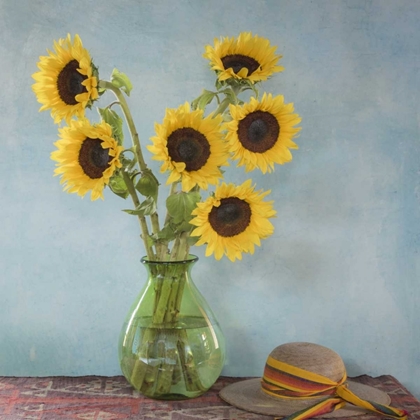 Picture of MEXICO SUNFLOWERS IN VASE ON TABLE