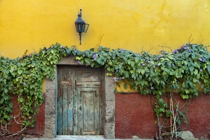 Picture of MEXICO DOORWAY TO COLORFUL BUILDING