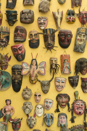 Picture of MEXICO MASKS DISPLAYED ON SHOP WALL