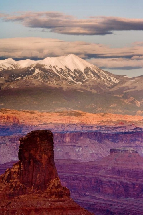 Picture of UT, DEAD HORSE POINT SP  LA SAL MTS AT SUNSET