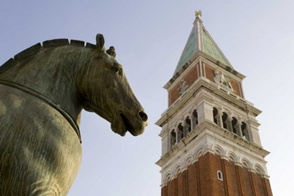 Picture of ITALY, VENICE SAN MARCO HORSE AND CAMPANILE