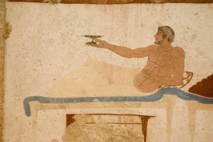 Picture of ITALY, PAESTUM FRESCO FROM THE DIVERS TOMB