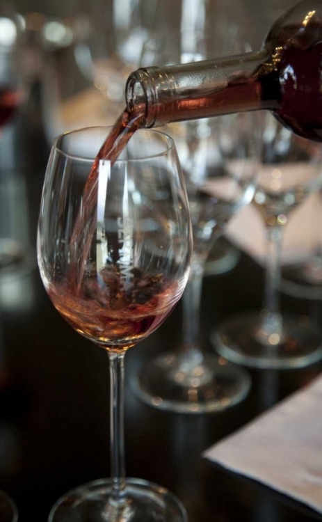 Picture of ARGENTINA, MENDOZA A ROSE WINE BEING POURED