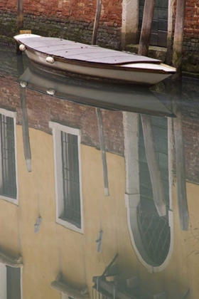 Picture of ITALY, VENICE BUILDING AND BOAT REFLECTIONS