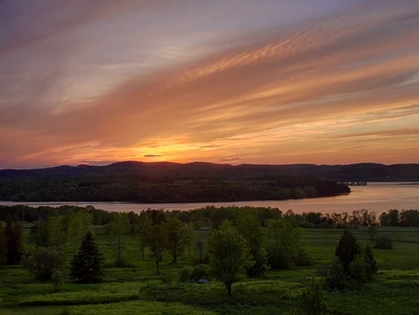 Picture of CANADA SUNSET ON MEADOW AND ST JOHN RIVER