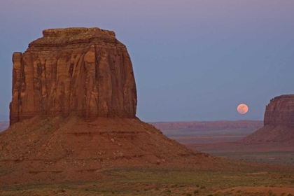 Picture of UT, FULL MOON RISING OVER MONUMENT VALLEY