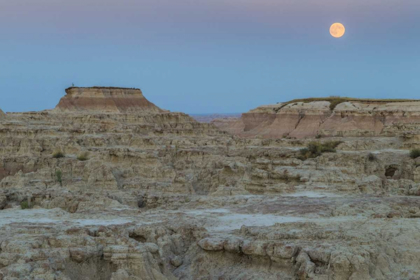Picture of USA, SOUTH DAKOTA MOONRISE IN BADLANDS NP