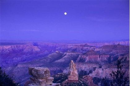 Picture of AZ, GRAND CANYON, MOONRISE OVER POINT IMPERIAL