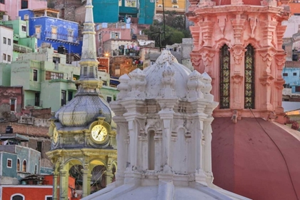 Picture of MEXICO, GUANAJUATO HOUSES AND CHURCH DOMES