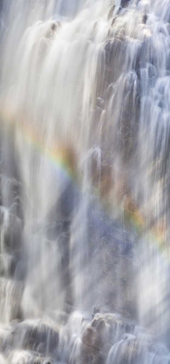 Picture of WA, NORTH CASCADES NP RAINBOW ON WATERFALL