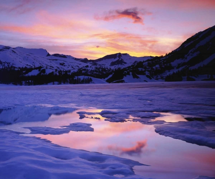 Picture of CA, FROZEN ELLERY LAKE IN THE SIERRA NEVADA