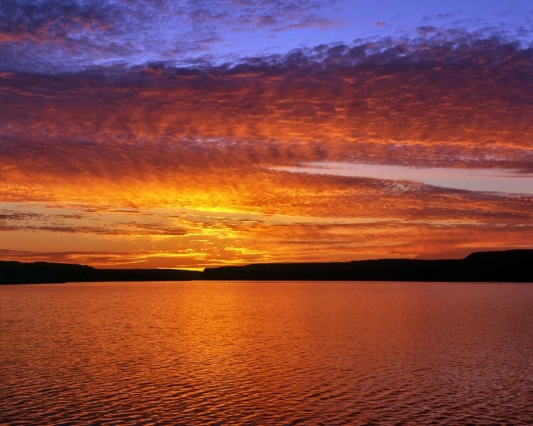 Picture of USA, OREGON SUNSET OVER LAKE UMATILLA