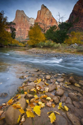 Picture of UT, ZION NP THE SENTINEL AND THE VIRGIN RIVER