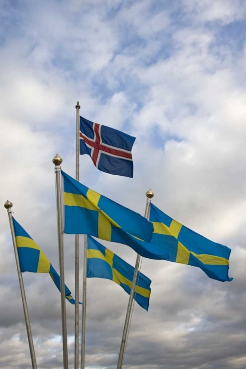 Picture of ICELAND THE NATIONAL FLAG OF NORWAY AND SWEDEN