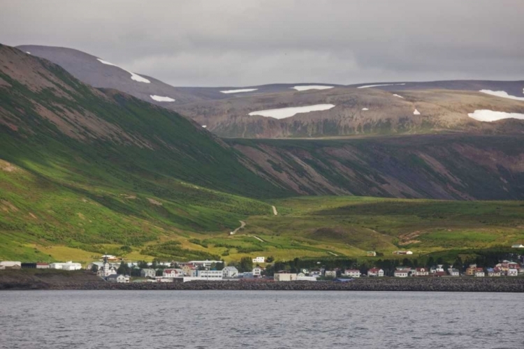 Picture of ICELAND, HUSAVIK CITY AND SURROUNDING MOUNTAINS