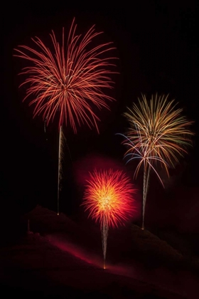 Picture of USA, COLORADO, SALIDA JULY 4TH FIREWORKS DISPLAY
