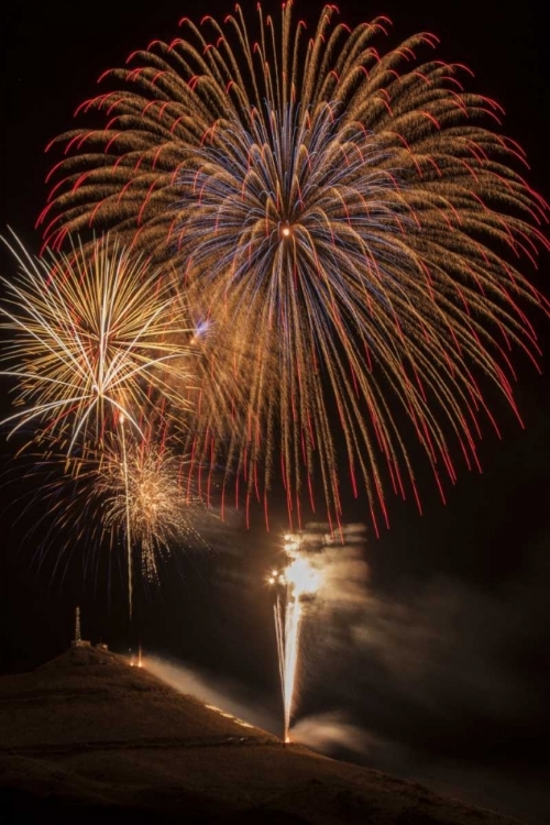 Picture of USA, COLORADO, SALIDA JULY 4TH FIREWORKS DISPLAY