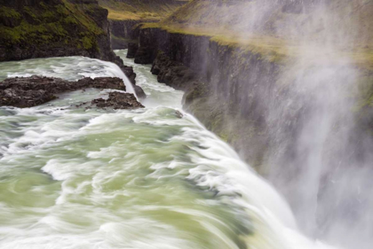 Picture of ICELAND, MISTY GULFOSS WATERFALL AND RIVER