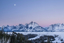 Picture of WYOMING, GRAND TETONS MOON OVER WINTER LANDSCAPE