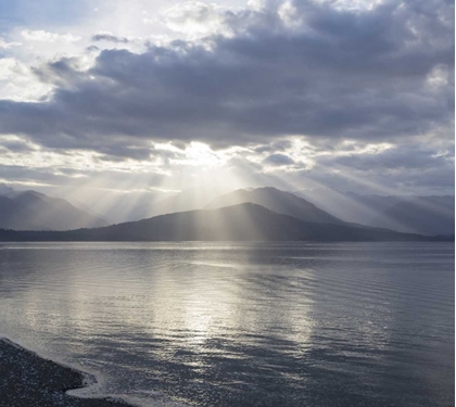 Picture of WA, SEABECK GOD RAYS OVER HOOD CANAL