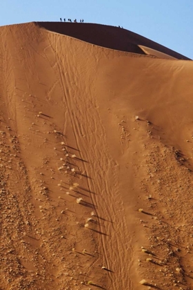 Picture of NAMIBIA, SOSSUSVLEI PEOPLE ATOP A SAND DUNE